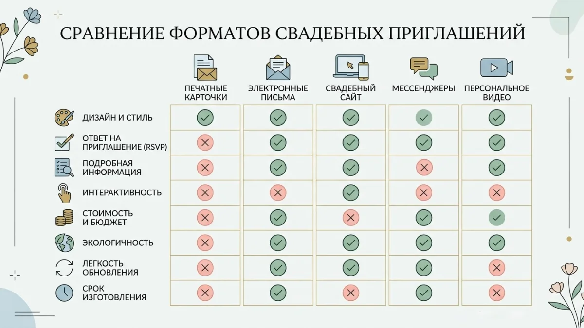 Сравнение форматов электронных приглашений